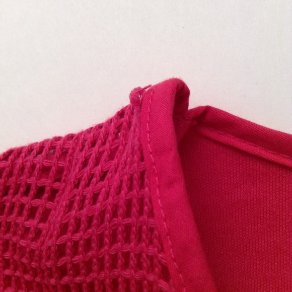 Vintage Diane Von  Furstenberg Net Cropped Top, PINK Cover-up Shirt, SWIM - Picture 3 of 6